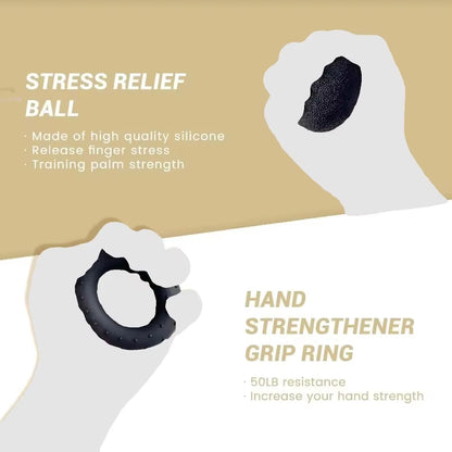 Hand Grip Strengthener Exercise Kit with 5 Pieces Hand Exerciser for Men Women Power Hand Grip Trainer Finger Stretcher Grip Ri